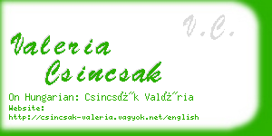 valeria csincsak business card